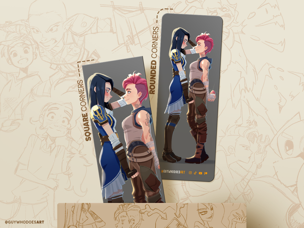 Caitlyn & Vi Arcane Bookmark – League of Legends LGBTQ Art