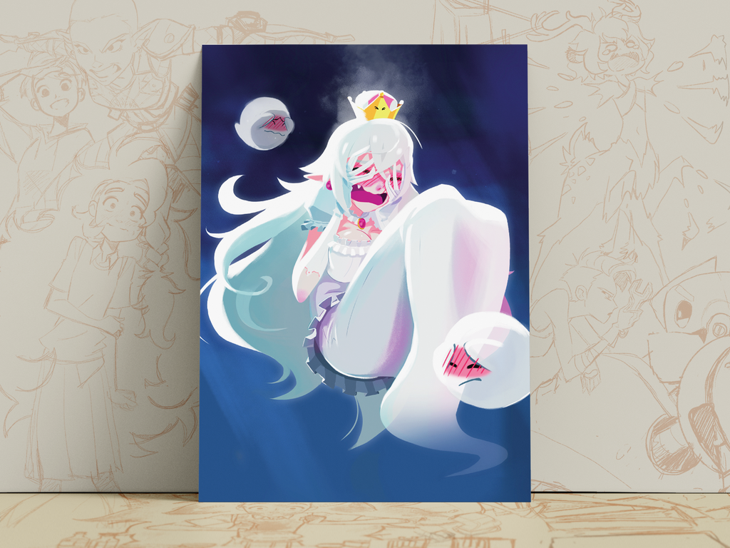 Boosette Art Print | Anime Inspired Ghost Character Fan Art