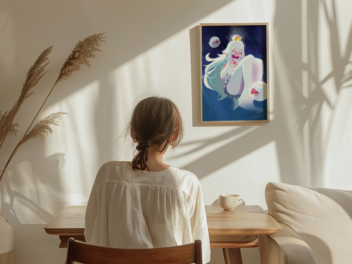 Boosette Art Print | Anime Inspired Ghost Character Fan Art