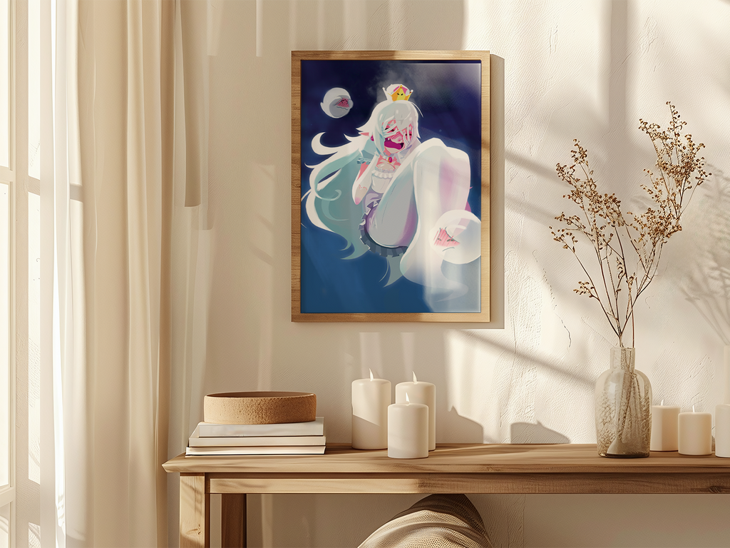 Boosette Art Print | Anime Inspired Ghost Character Fan Art