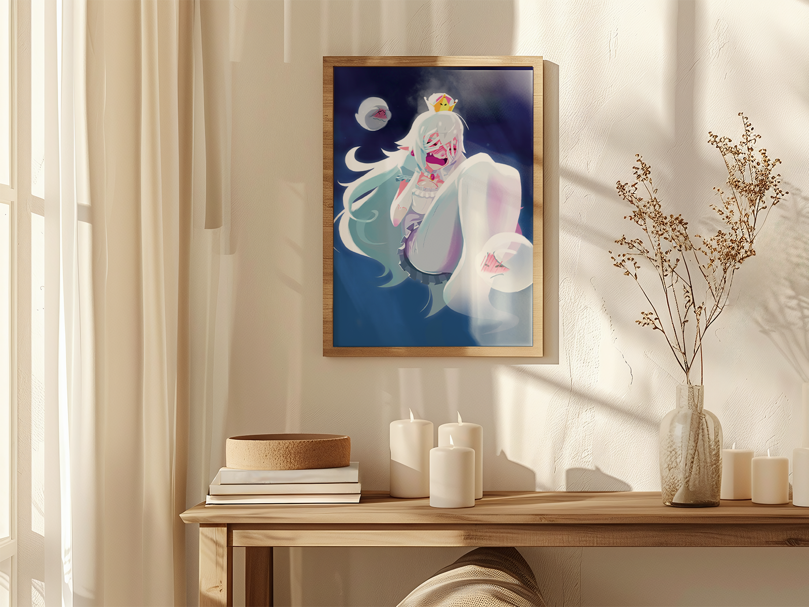 Boosette Art Print | Anime Inspired Ghost Character Fan Art