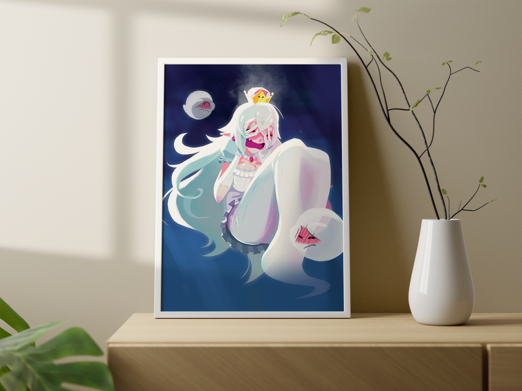 Boosette Art Print | Anime Inspired Ghost Character Fan Art