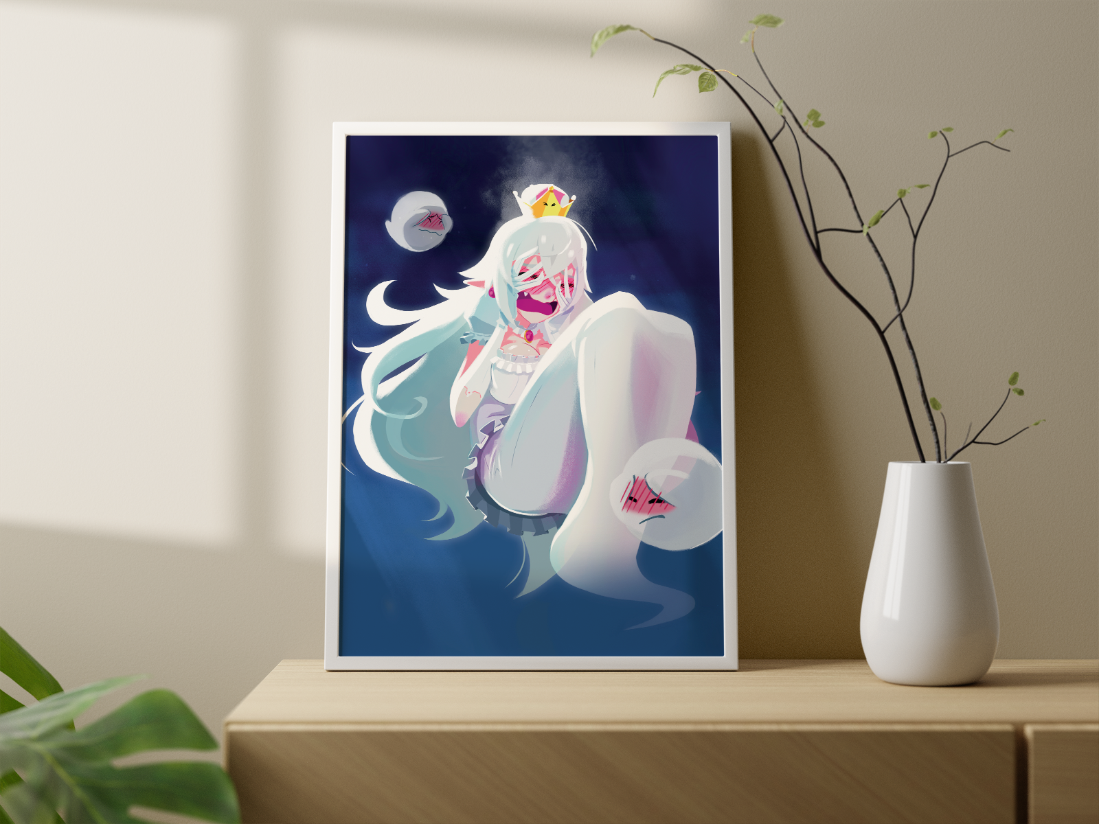 Boosette Art Print | Anime Inspired Ghost Character Fan Art