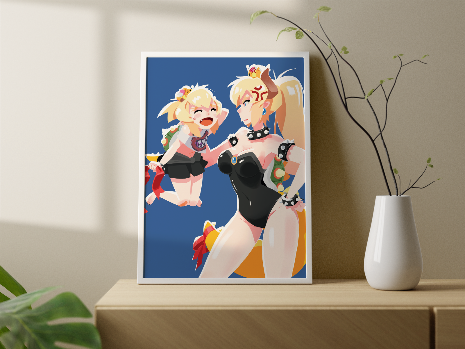 Bowsette Jr. Anime Art Print | Stylized Mario Fan Art