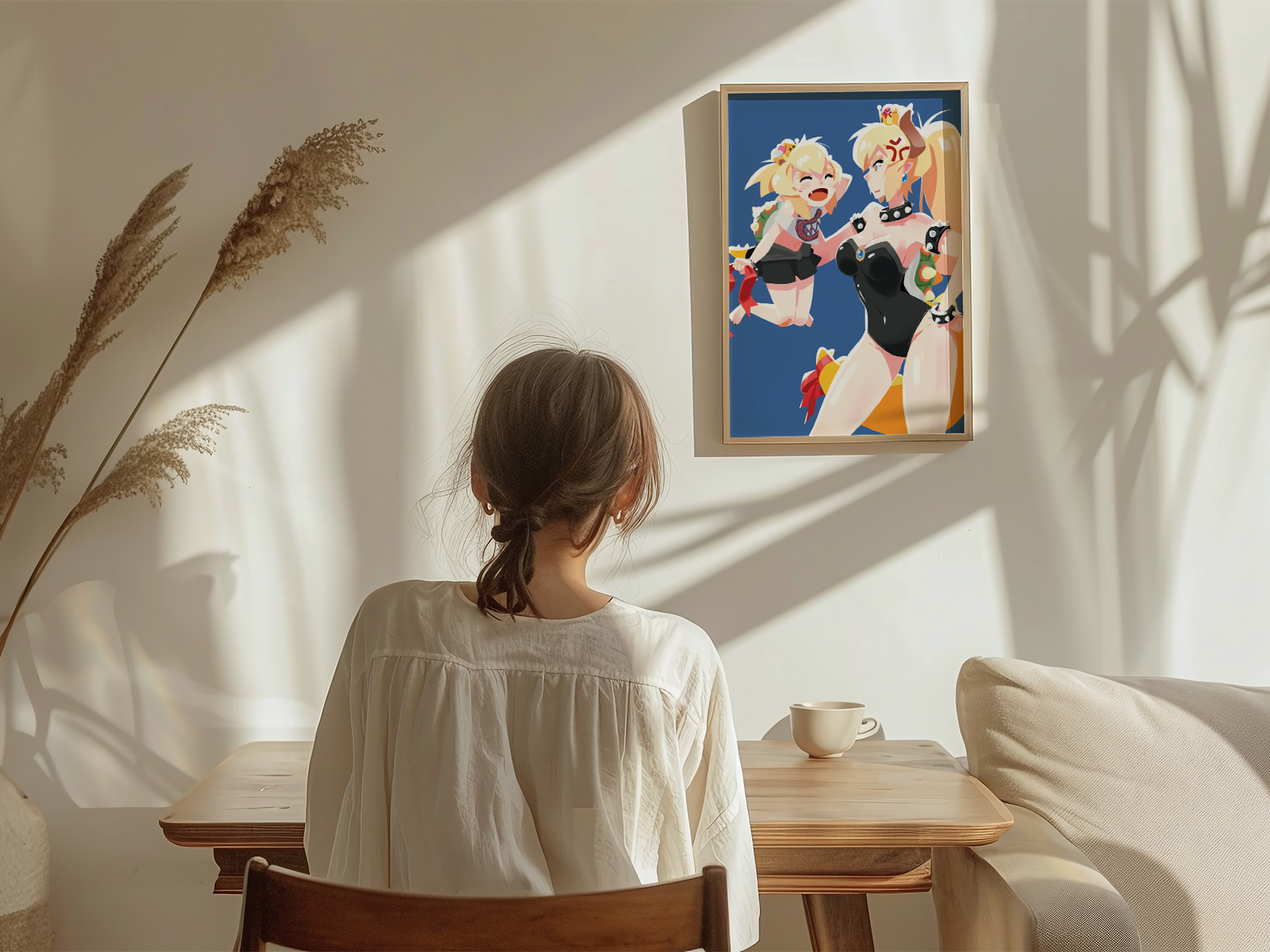 Bowsette Jr. Anime Art Print | Stylized Mario Fan Art