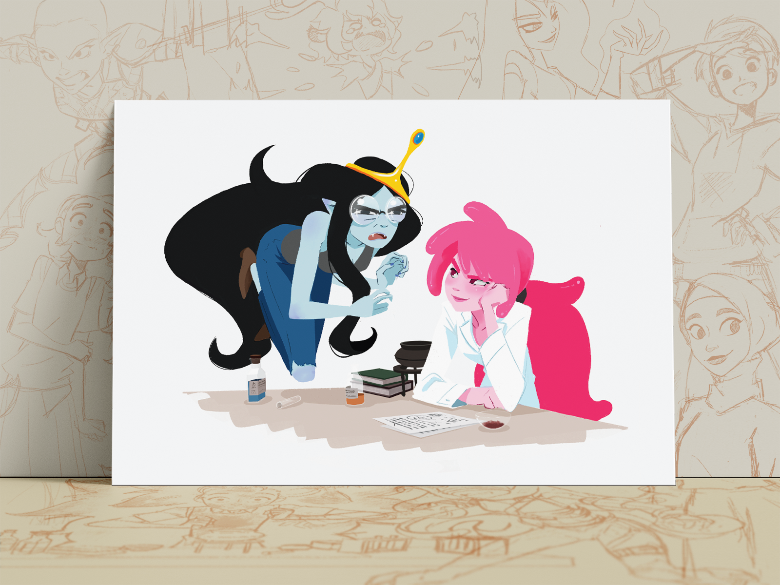 Marceline & Bubblegum Art Print | Adventure Time Fan Art