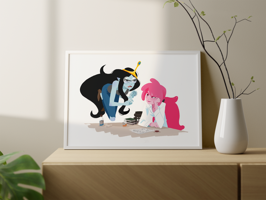 Marceline & Bubblegum Art Print | Adventure Time Fan Art