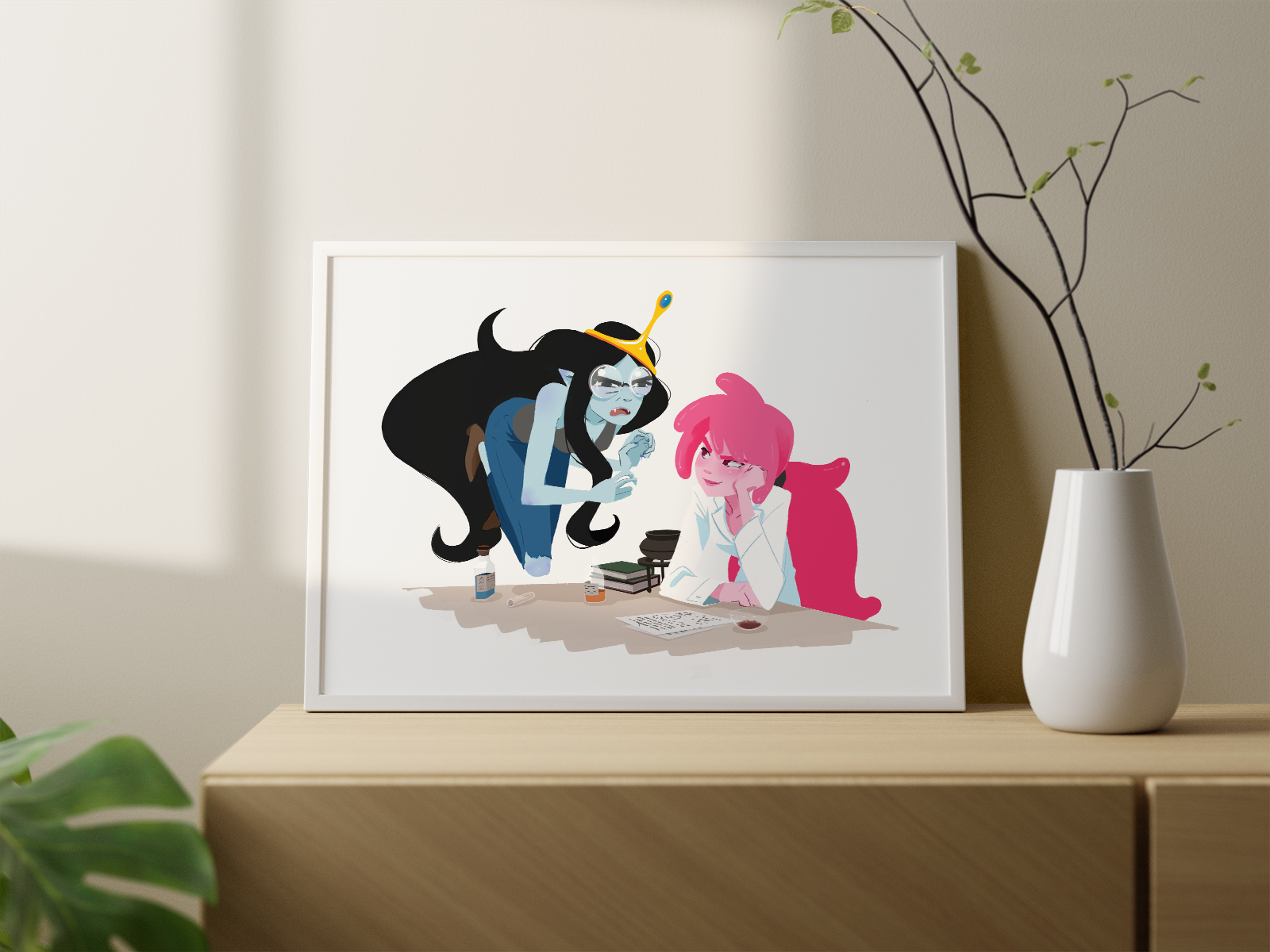Marceline & Bubblegum Art Print | Adventure Time Fan Art