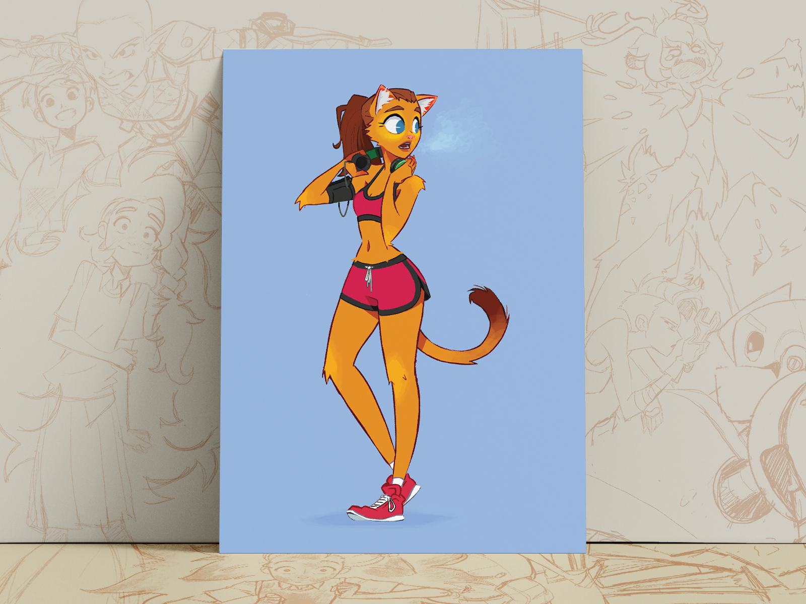 Cat Runner Art Print