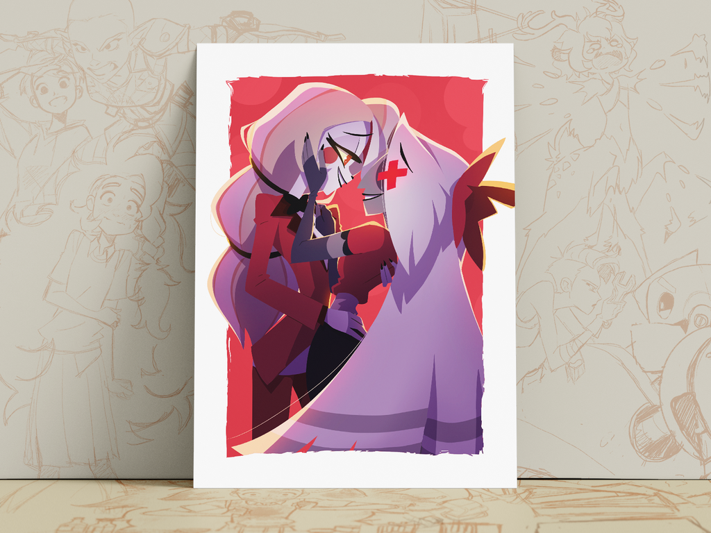 Charlie & Vaggie Art Print | Hazbin Hotel Fan Art