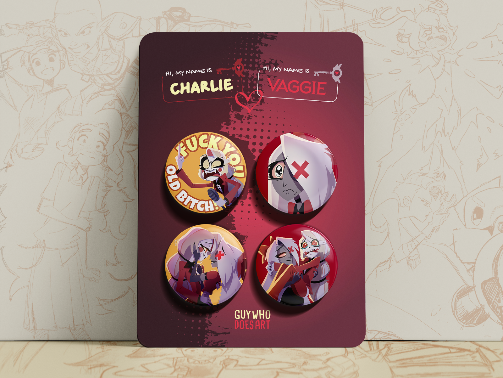 Charlie & Vaggie | Hazbin Hotel Badges