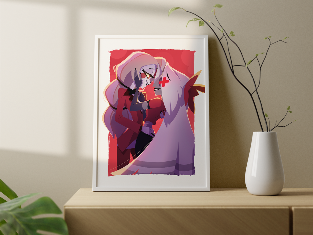 Charlie & Vaggie Art Print | Hazbin Hotel Fan Art