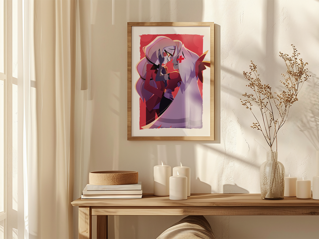Charlie & Vaggie Art Print | Hazbin Hotel Fan Art