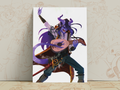 Tiefling Bard Art Print | Purple Fantasy Poster
