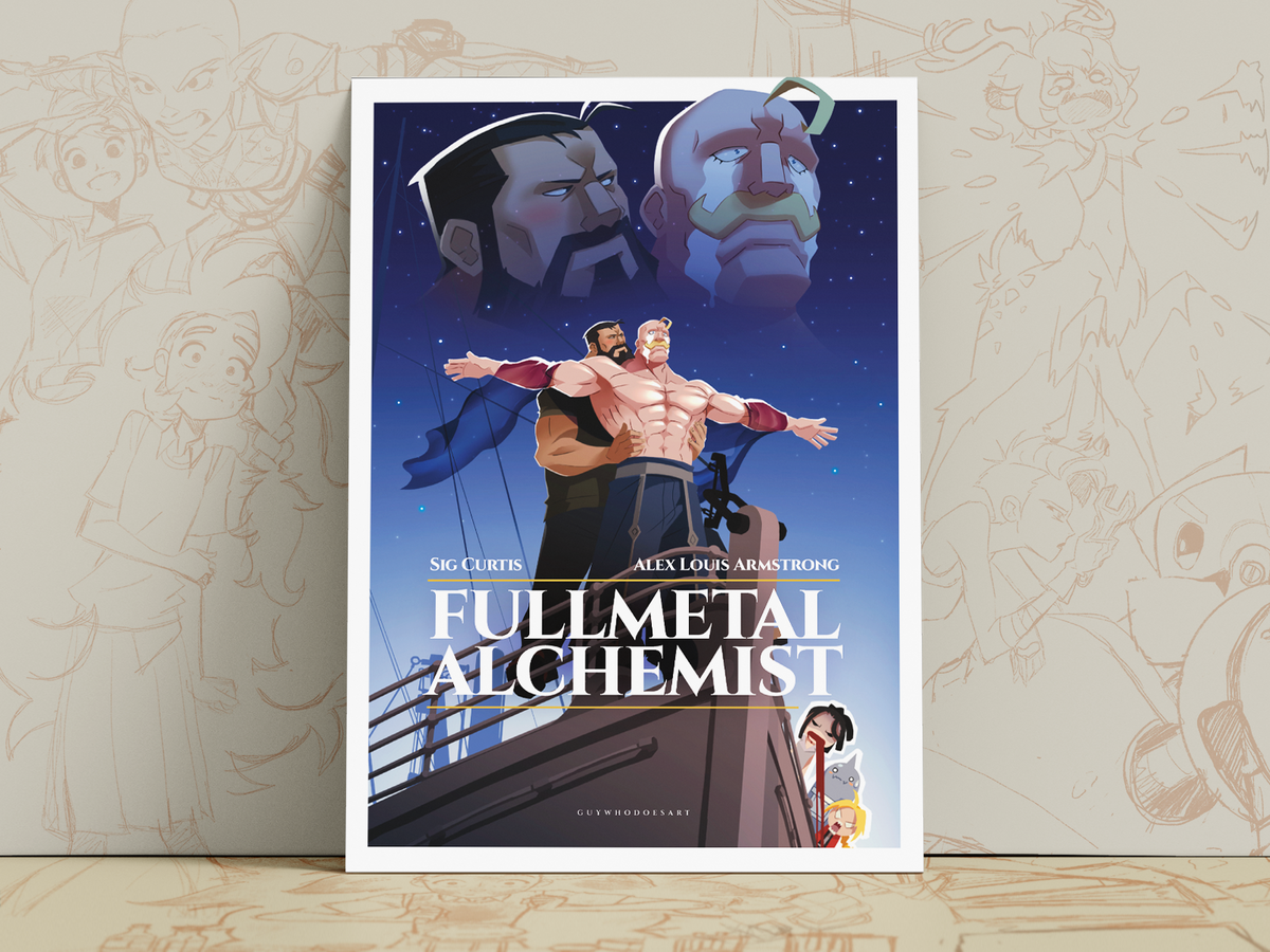 [PRE-ORDER] Sig Curtis x Alex Armstrong Art Print | Fullmetal Alchemist Poster
