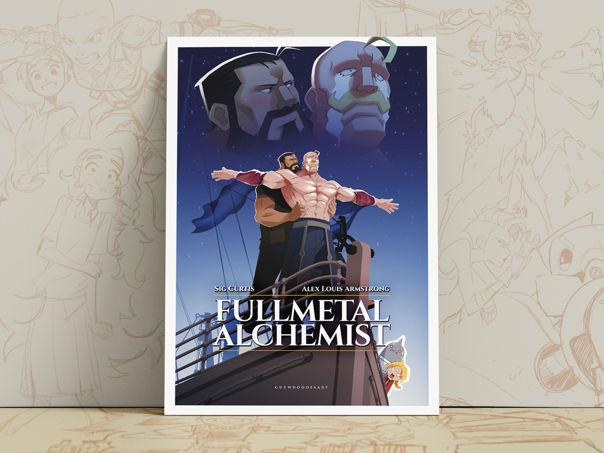 [PRE-ORDER] Sig Curtis x Alex Armstrong Art Print | Fullmetal Alchemist Poster
