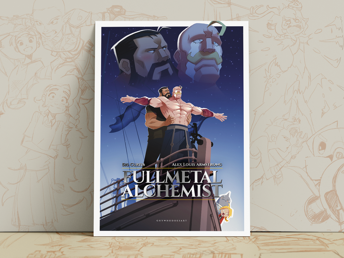 [PRE-ORDER] Sig Curtis x Alex Armstrong Art Print | Fullmetal Alchemist Poster