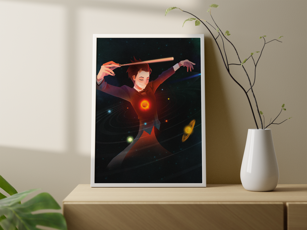 Helios Conductor Art Print | Cosmic Mythology Poster