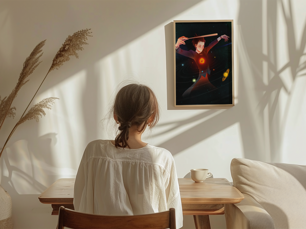 Helios Conductor Art Print | Cosmic Mythology Poster