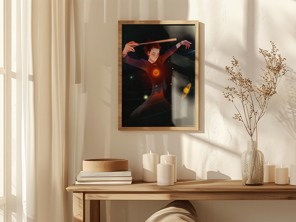 Helios Conductor Art Print | Cosmic Mythology Poster