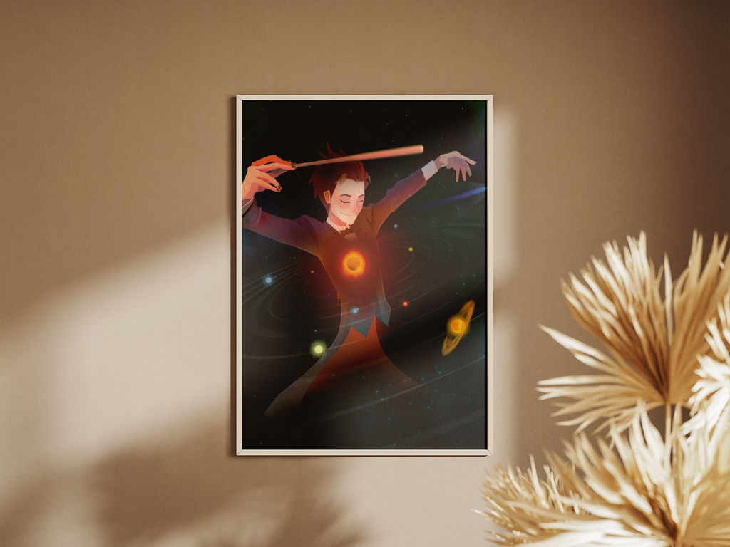 Helios Conductor Art Print | Cosmic Mythology Poster