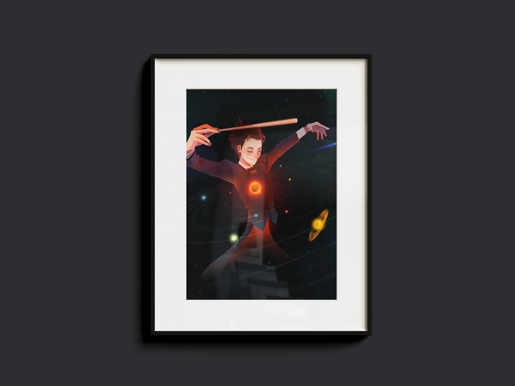 Helios Conductor Art Print | Cosmic Mythology Poster