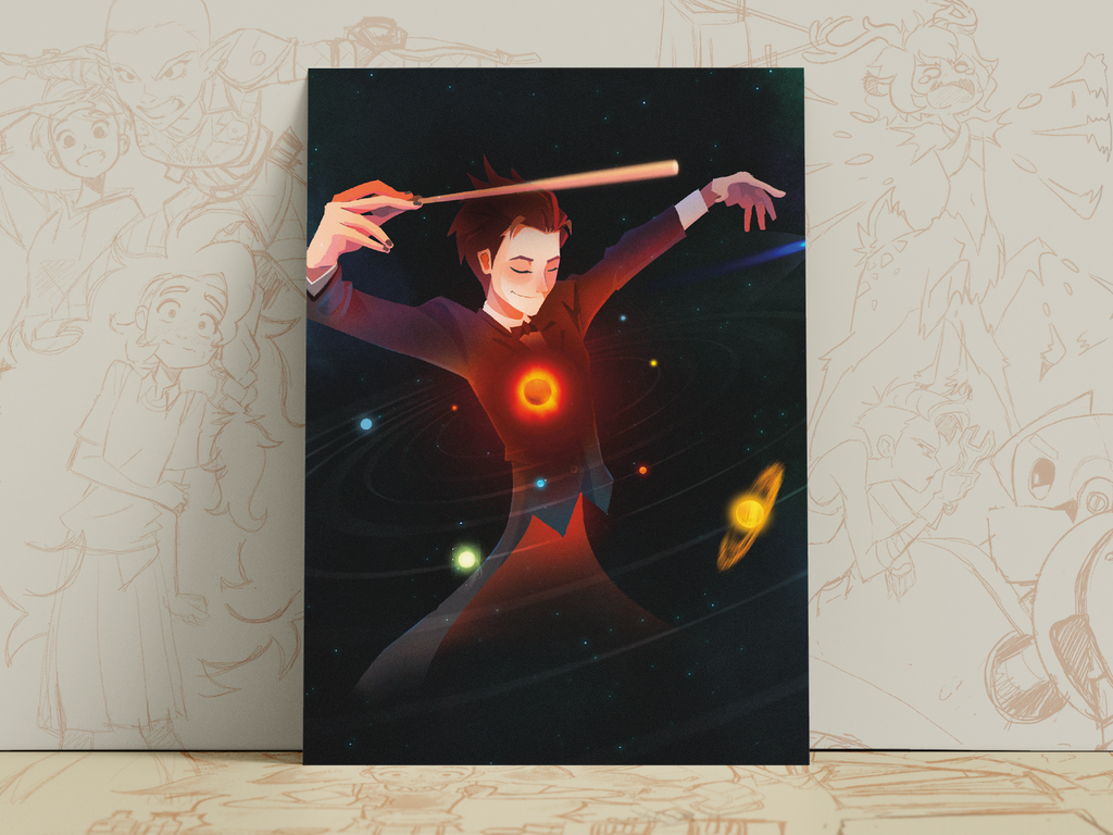 Helios Conductor Art Print | Cosmic Mythology Poster