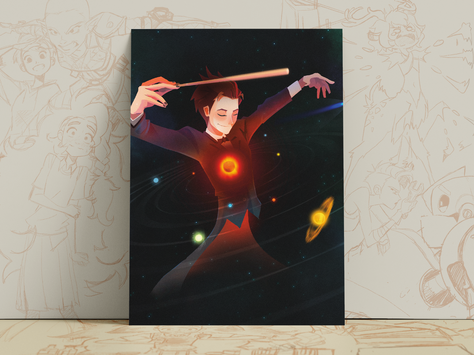 Helios Conductor Art Print | Cosmic Mythology Poster