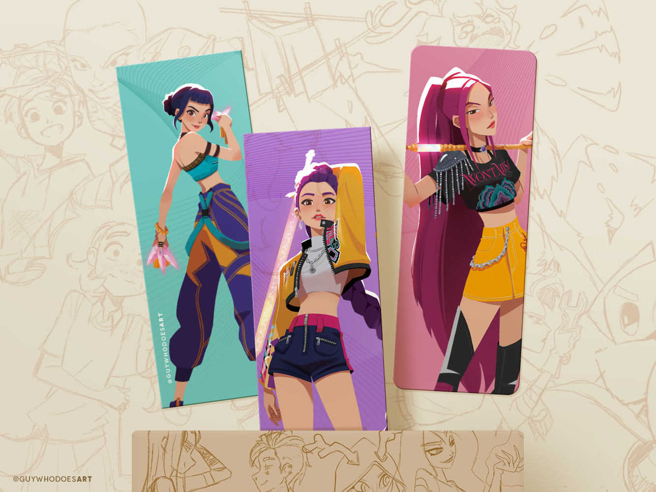 Huntrix Bookmarks | K‑Pop Demon Hunter Art