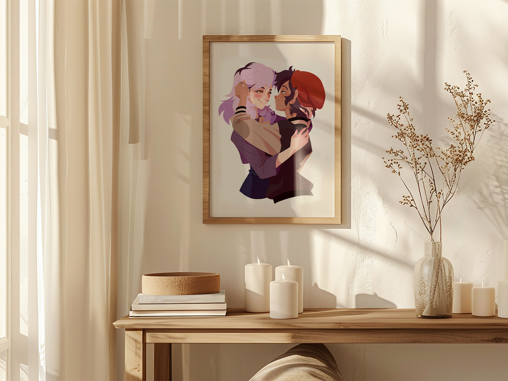 Luz & Amity Art Print | Owl House Romantic Poster