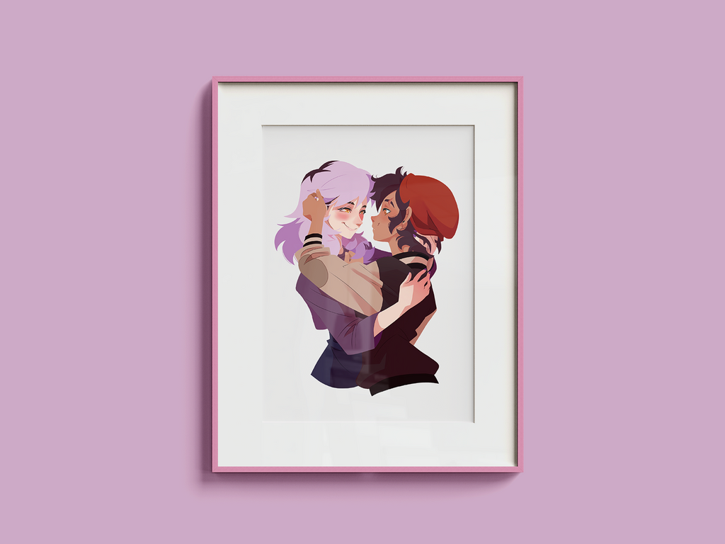 Luz & Amity Art Print | Owl House Romantic Poster