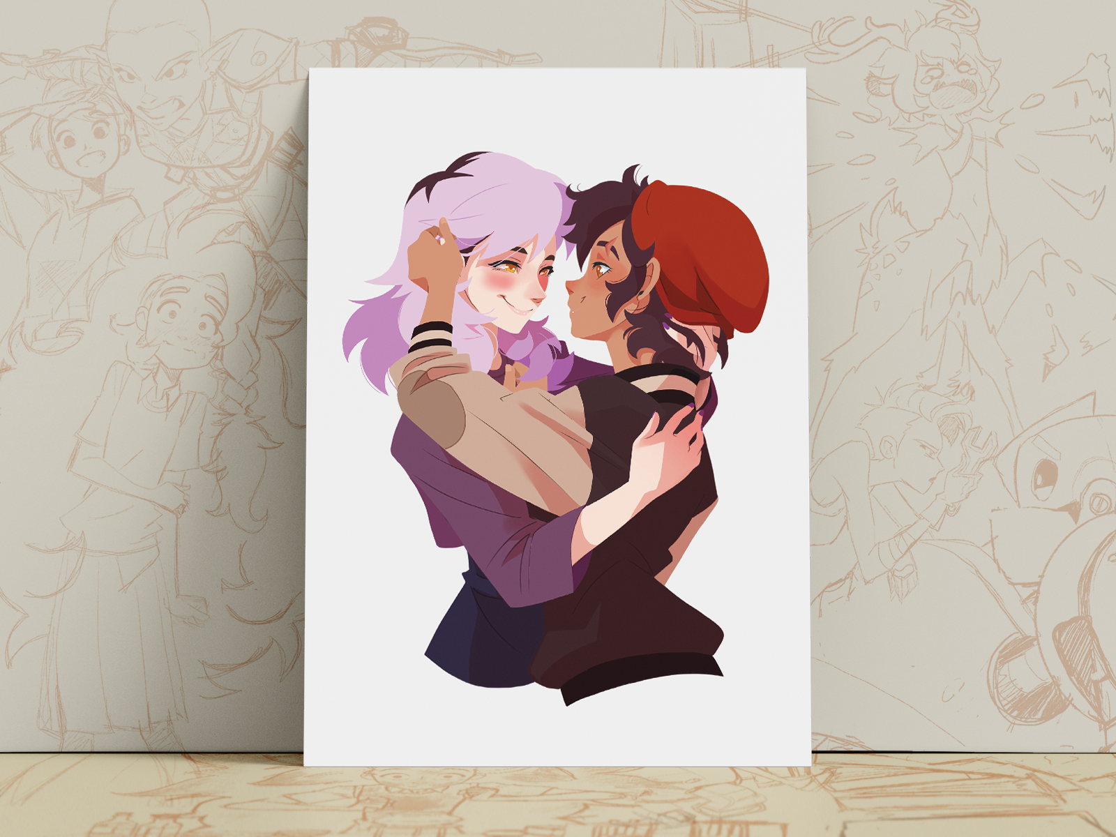 Luz & Amity Art Print | Owl House Romantic Poster