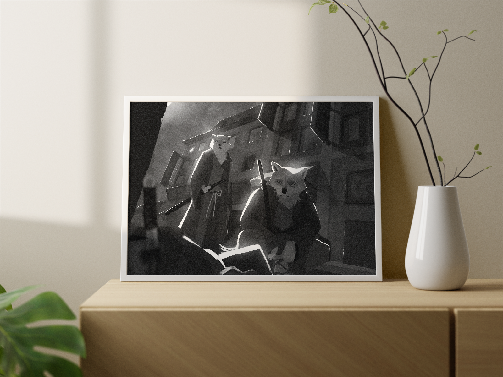 Shinsengumi Crime Scene Art Print | Film Noir Furry Poster