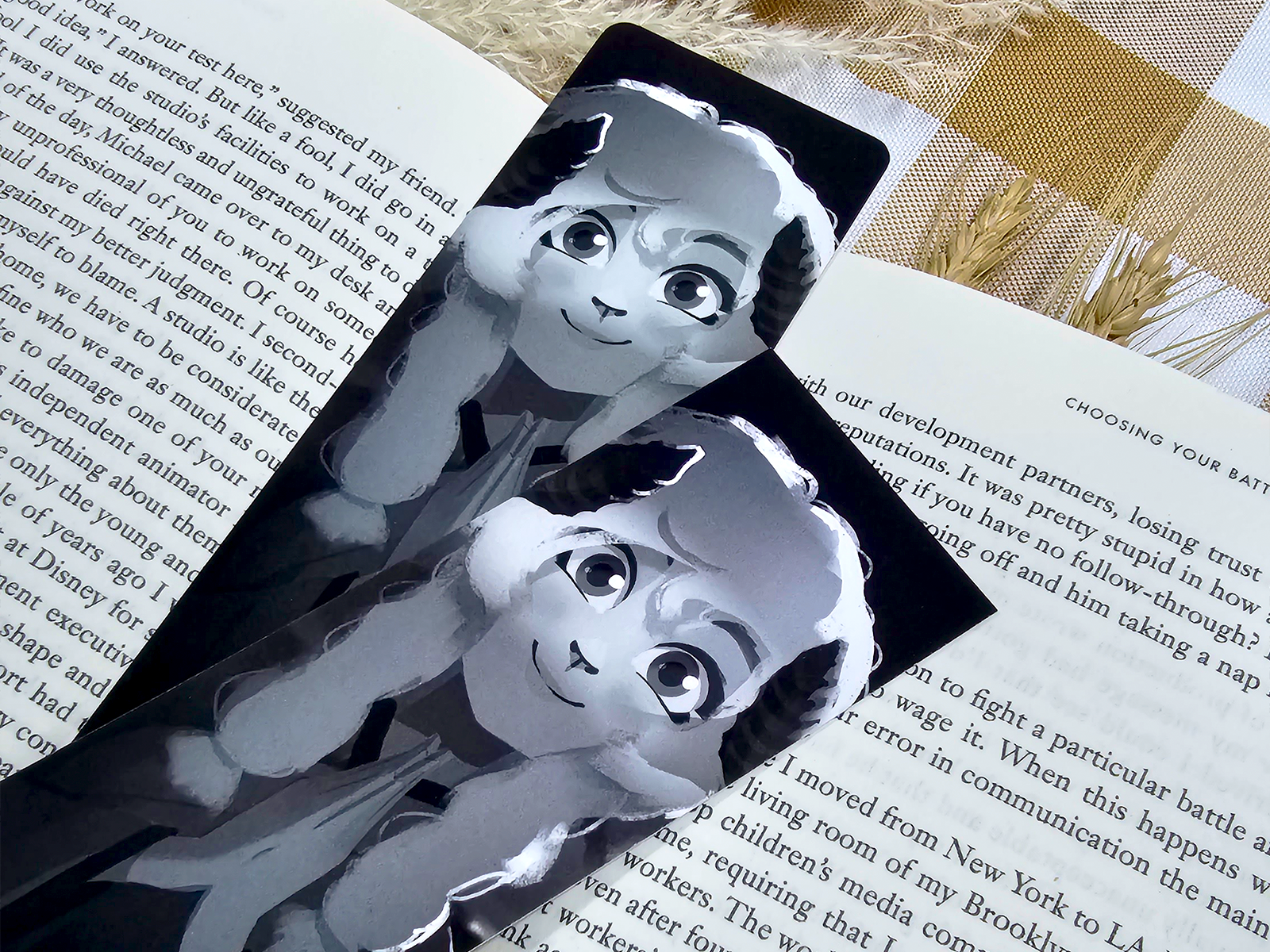 Noir Sheep Shaman Bookmark – Japanese Style Anthro Art