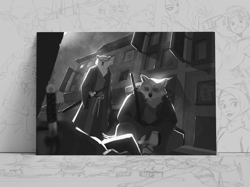 Shinsengumi Crime Scene Art Print | Film Noir Furry Poster