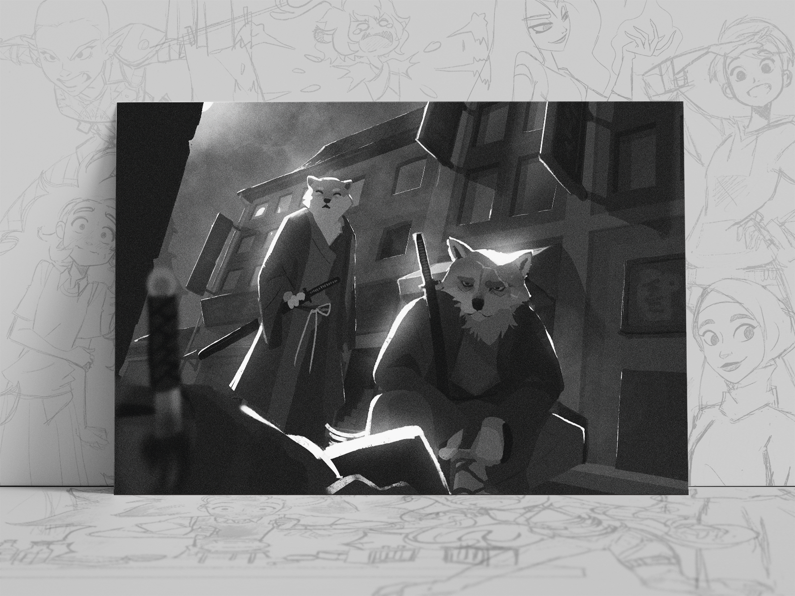 Shinsengumi Crime Scene Art Print | Film Noir Furry Poster