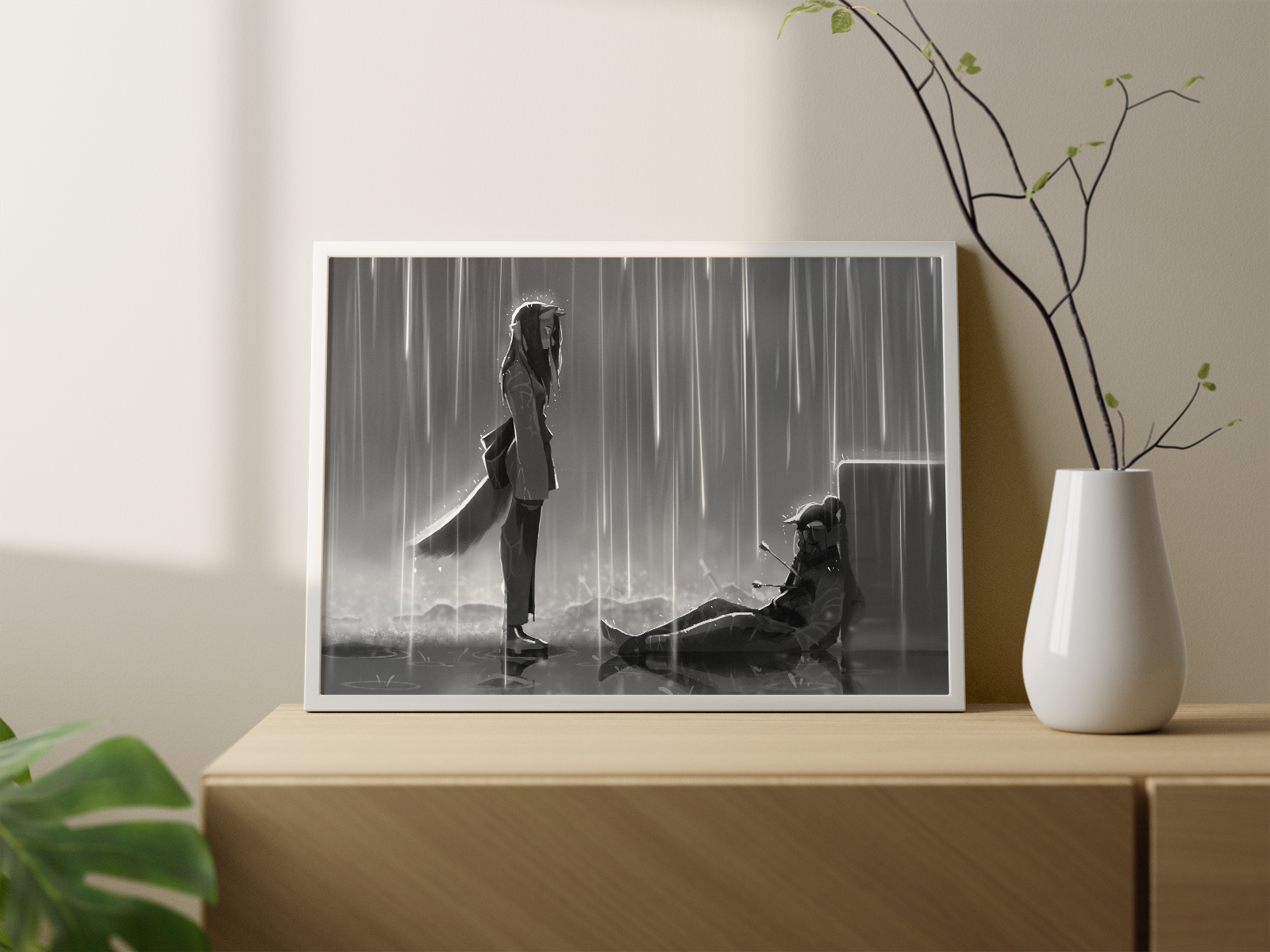 Samurai Battlefield Grief Art Print | Furry Fantasy Poster