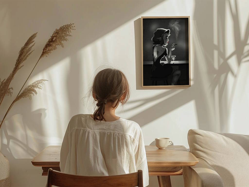 Film Noir Amphibian Art Print – 1940s Detective Bar Anthropomorphic Wall Decor