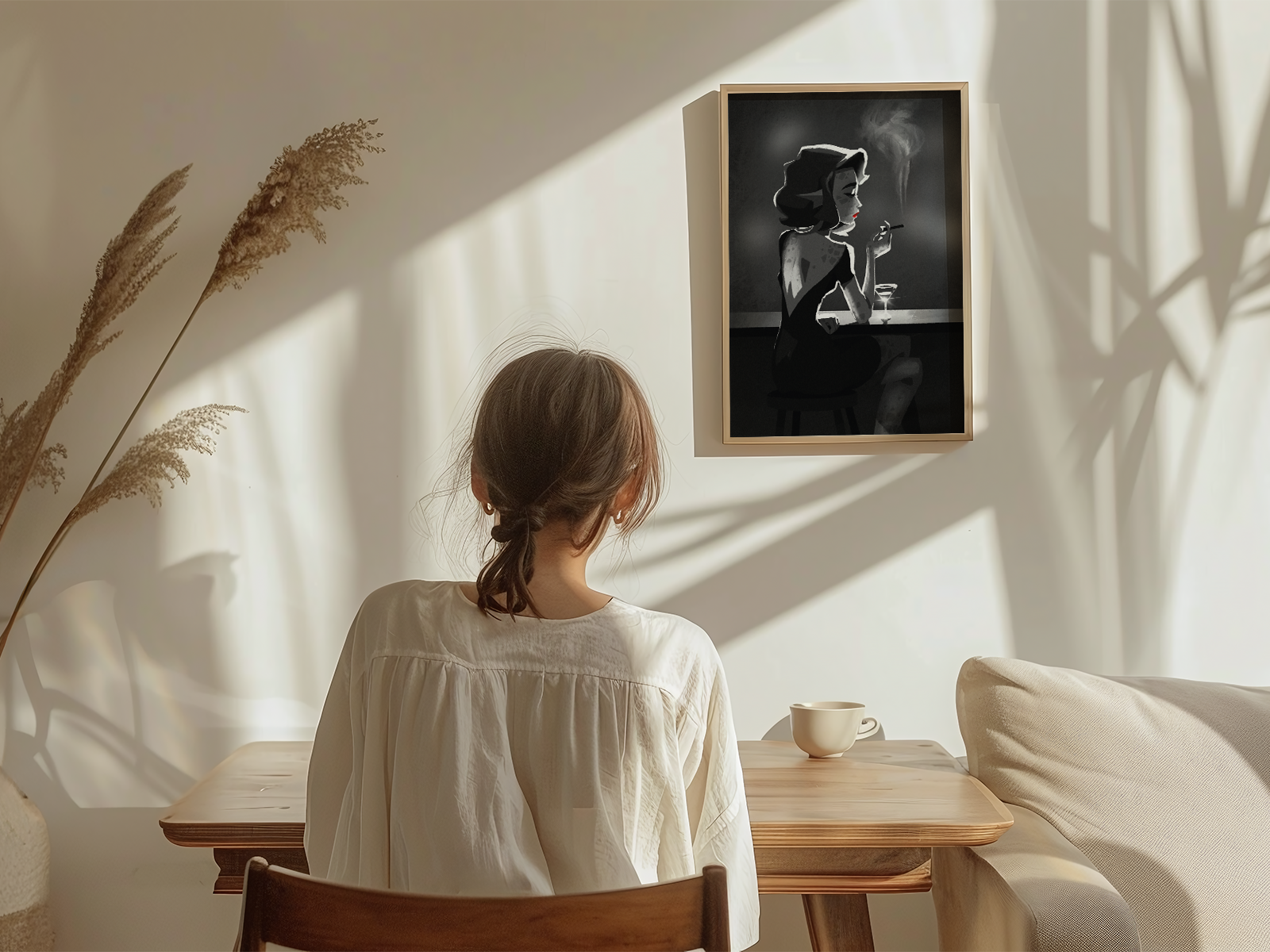 Film Noir Amphibian Art Print – 1940s Detective Bar Anthropomorphic Wall Decor