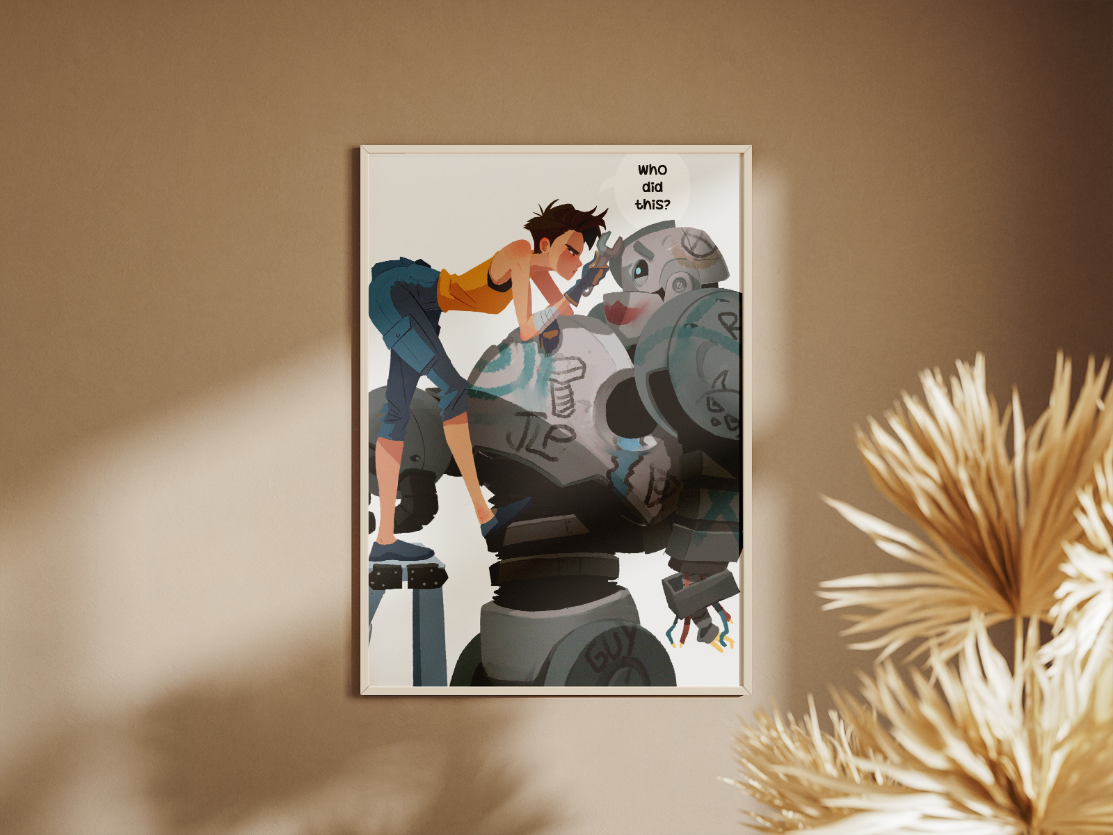 Robot Mechanic Art Print | Sci-Fi Poster | Anime Inspired