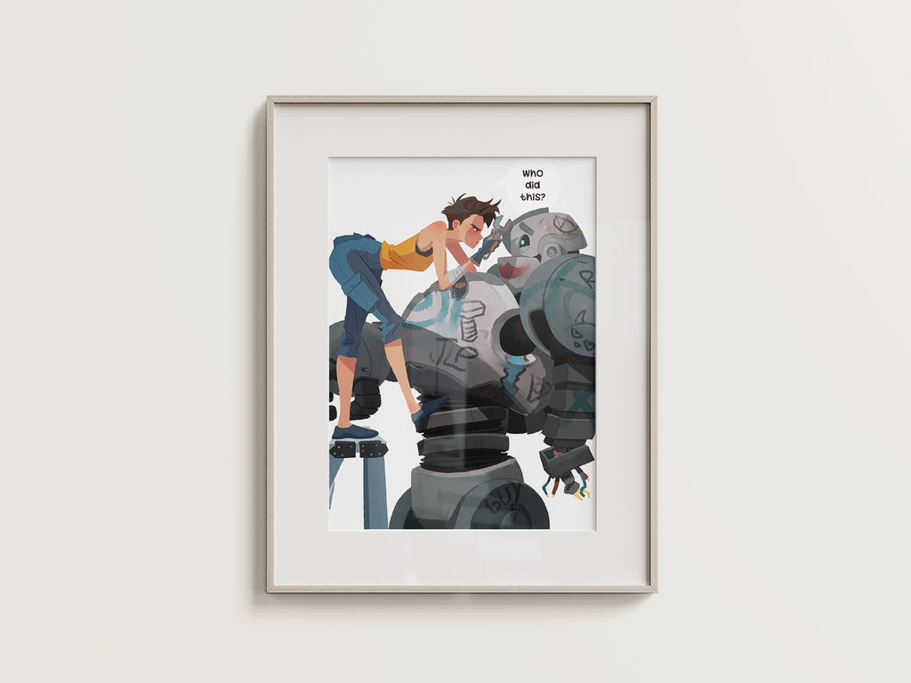 Robot Mechanic Art Print | Sci-Fi Poster | Anime Inspired