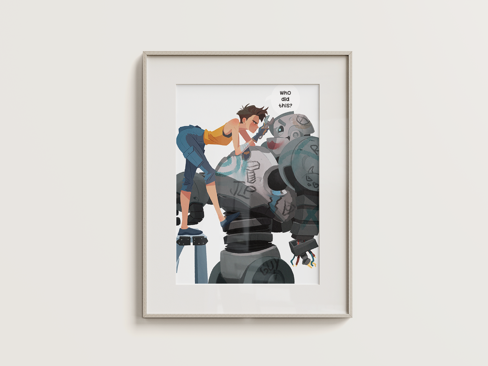Robot Mechanic Art Print | Sci-Fi Poster | Anime Inspired