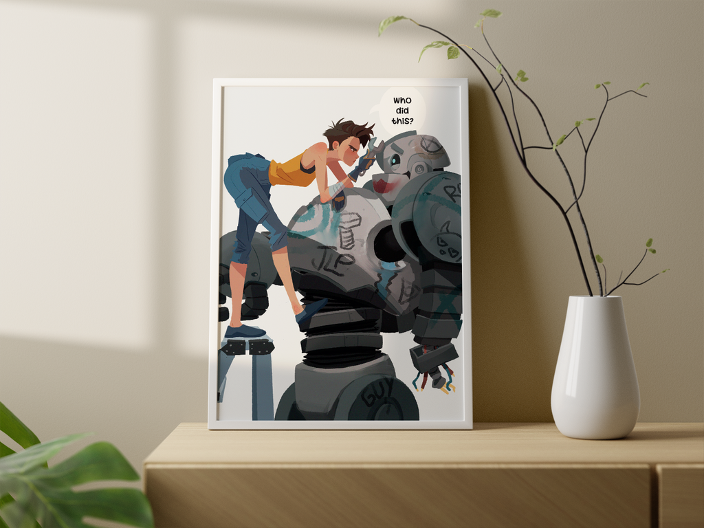 Robot Mechanic Art Print | Sci-Fi Poster | Anime Inspired