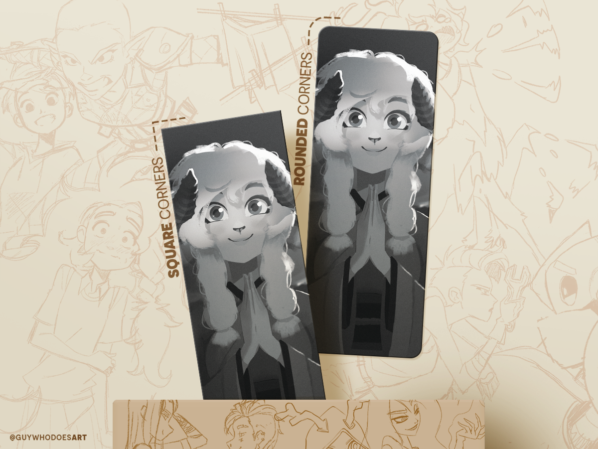 Noir Sheep Shaman Bookmark – Japanese Style Anthro Art