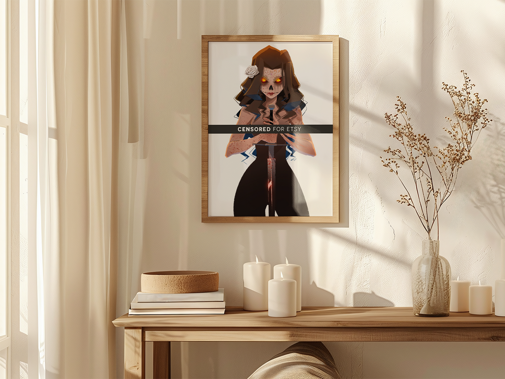 Santa Muerte Warrior Art Print | Gothic Mythology Poster