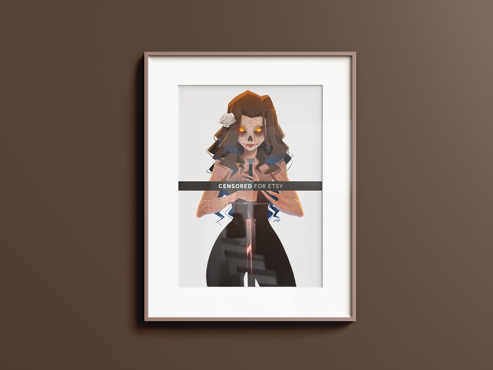 Santa Muerte Warrior Art Print | Gothic Mythology Poster
