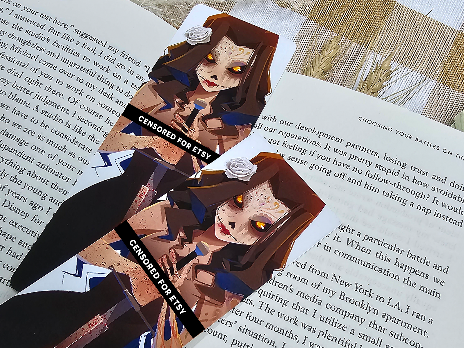 Santa Muerte NSFW Bookmark – Original Dark Fantasy Warrior Art