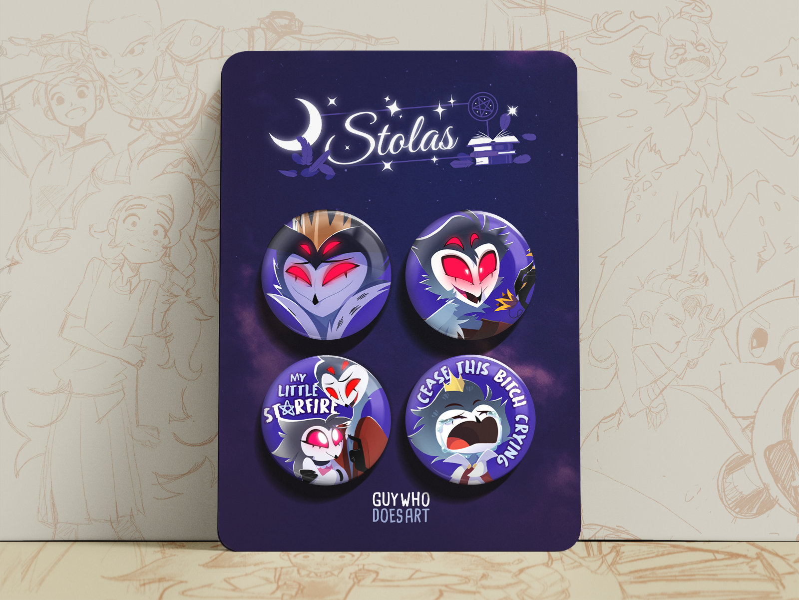 Stolas Badge Set | Helluva Boss Badges
