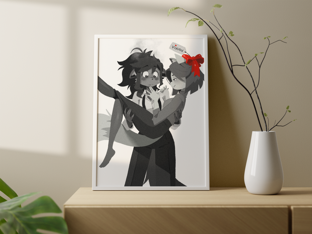 Vivian & Roxy Art Print | Film Noir Furry Poster