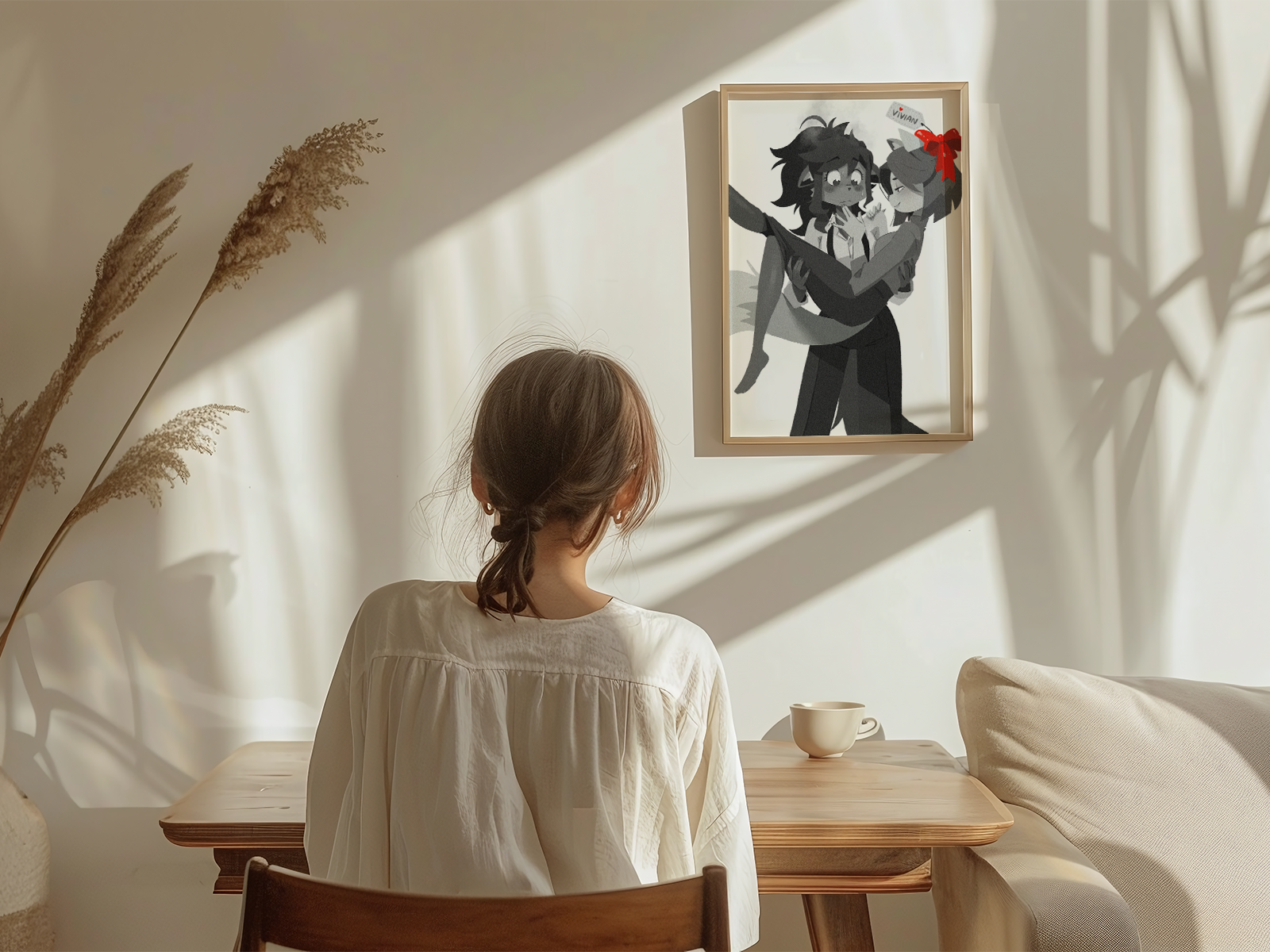 Vivian & Roxy Art Print | Film Noir Furry Poster